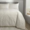 Serene Avery Stripe Pinsonic Textured Peach Skin Duvet Cover Set, Natural, Single
