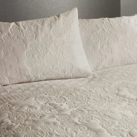 Serene Avery Stripe Pinsonic Textured Peach Skin Duvet Cover Set, Natural, Single 5 Serene Avery Stripe Pinsonic Textured Peach Skin Duvet Cover Set, Natural, Single - Image 5