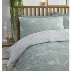Portfolio Home Linear Floral Duvet Set Sage Green Super King Size Reversible 7 Portfolio Home Linear Floral Duvet Set Sage Green Super King Size Reversible -Furn. Shop 86860893 4