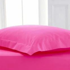 Linens Limited Easy Care Polycotton Duvet Cover, Fuchsia, Single
