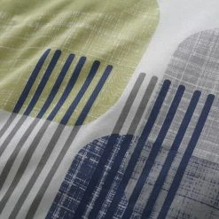 Catherine Lansfield Layered Geo Print Easy Care Reversible Duvet Cover Set, Navy/Green, Single -Furn. Shop 89701650 4