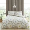 Catherine Lansfield Craft Floral Print Easy Care Reversible Duvet Cover Set, Natural, Single