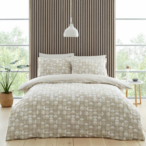 Catherine Lansfield Craft Floral Print Easy Care Reversible Duvet Cover Set, Natural, Single 2 Catherine Lansfield Craft Floral Print Easy Care Reversible Duvet Cover Set, Natural, Single - Image 2