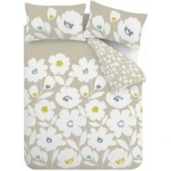 Catherine Lansfield Craft Floral Print Easy Care Reversible Duvet Cover Set, Natural, Single 9 Catherine Lansfield Craft Floral Print Easy Care Reversible Duvet Cover Set, Natural, Single -Furn. Shop 89701664 5