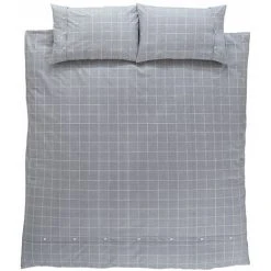 Bianca Cotton Soft Brushed Cotton Duvet Cover And Pillowcase Set, Grey, Double 5 Bianca Cotton Soft Brushed Cotton Duvet Cover And Pillowcase Set, Grey, Double -Furn. Shop 89716604 3