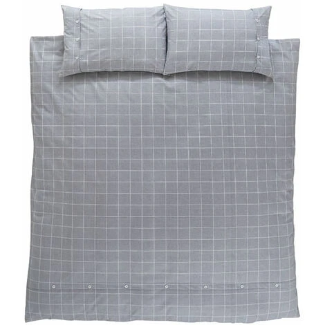 Bianca Cotton Soft Brushed Cotton Duvet Cover And Pillowcase Set, Grey, Double 3 Bianca Cotton Soft Brushed Cotton Duvet Cover And Pillowcase Set, Grey, Double - Image 3