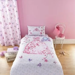 Catherine Lansfield Kids Glamour Princess Duvet Cover Set, Multi, Single