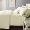 Catherine Lansfield Windsor Ladder Stitch Embroiderey Polycotton Percale Duvet Cover Set, Cream, Single
