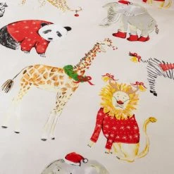 Catherine Lansfield Christmas Jungle Bells Cotton Rich Easy Care Duvet Cover Set, Natural, Double -Furn. Shop 89943361 3