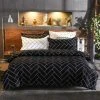 Black White Geometric Duvet Cover 220x240cm - Double Zip Duvet Cover With 2 Pillowcases 65x65cm