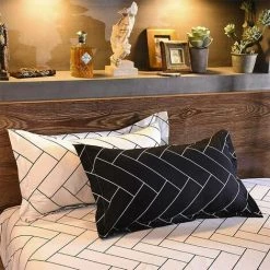 Black White Geometric Duvet Cover 220x240cm - Double Zip Duvet Cover With 2 Pillowcases 65x65cm 8 Black White Geometric Duvet Cover 220x240cm - Double Zip Duvet Cover With 2 Pillowcases 65x65cm -Furn. Shop 91171369 4