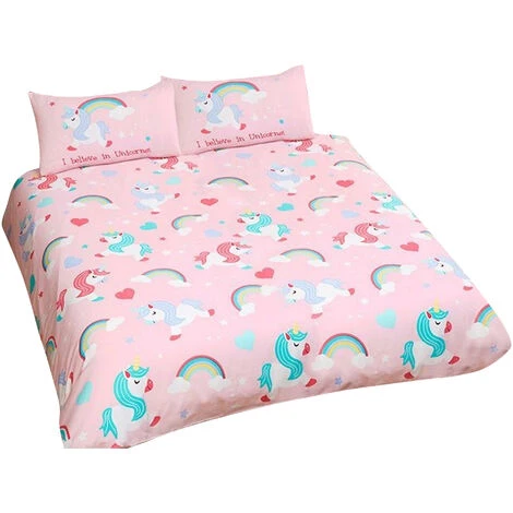 Bedding & Beyond Childrens/Kids I Believe In Unicorns Duvet Cover Set (Single) (Pink) 2 Bedding & Beyond Childrens/Kids I Believe In Unicorns Duvet Cover Set (Single) (Pink) - Image 2