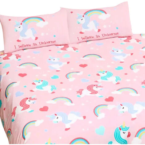 Bedding & Beyond Childrens/Kids I Believe In Unicorns Duvet Cover Set (Single) (Pink) 4 Bedding & Beyond Childrens/Kids I Believe In Unicorns Duvet Cover Set (Single) (Pink) - Image 4