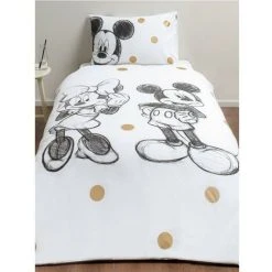 Disney Cotton Mickey & Minnie Mouse Duvet Cover Set (Single) (Black/White) -Furn. Shop 92733957 5