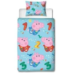 Peppa Pig Counting George Pig Duvet Cover Set (Single) (Blue)