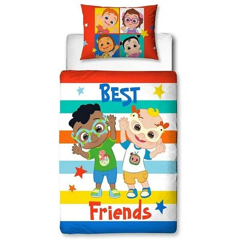 Cocomelon Best Friends Duvet Cover Set (Junior) (Multicoloured) 1 Cocomelon Best Friends Duvet Cover Set (Junior) (Multicoloured)