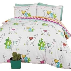 Rapport Happy Llamas Duvet Cover Set (Single) (Multicoloured)