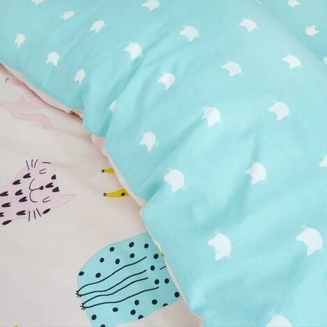 Catherine Lansfield Kids Cute Cats Pink Duvet Cover Set Reversible Polka Dot Bedding - Junior 4 Catherine Lansfield Kids Cute Cats Pink Duvet Cover Set Reversible Polka Dot Bedding - Junior - Image 4