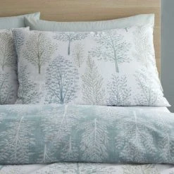 Catherine Lansfield Wilda Tree Reversible Duvet Cover Set Green - Single -Furn. Shop 95606928 3