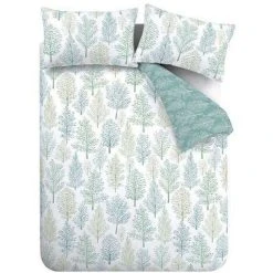 Catherine Lansfield Wilda Tree Reversible Duvet Cover Set Green - Single -Furn. Shop 95606928 4