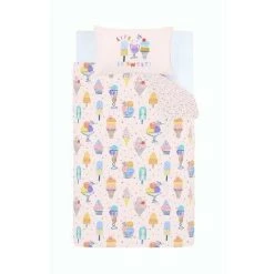 Catherine Lansfield Kids Ice Cream Fundae Reversible Duvet Cover Set Pink Bedding - Junior -Furn. Shop 95841092 4