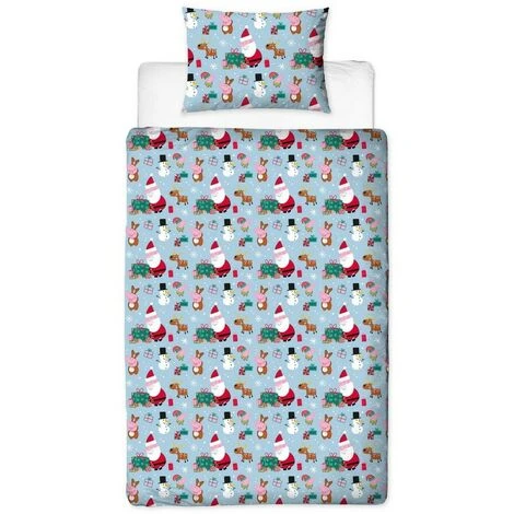 Peppa Pig Santa Claus Christmas Duvet Cover Set (Toddler) (Blue/Red/Green) 3 Peppa Pig Santa Claus Christmas Duvet Cover Set (Toddler) (Blue/Red/Green) - Image 3