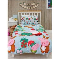 Peppa Pig Santa Claus Christmas Duvet Cover Set (Toddler) (Blue/Red/Green) 8 Peppa Pig Santa Claus Christmas Duvet Cover Set (Toddler) (Blue/Red/Green) -Furn. Shop 95897842 4
