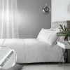 Catherine Lansfield Sparkle Bands White Single Duvet Cover Bedding Bed Set Minimalistic Modern