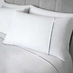 Catherine Lansfield Sparkle Bands White Single Duvet Cover Bedding Bed Set Minimalistic Modern -Furn. Shop 96391870 3
