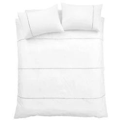 Catherine Lansfield Sparkle Bands White Single Duvet Cover Bedding Bed Set Minimalistic Modern -Furn. Shop 96391870 4