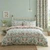 Catherine Lansfield Clarence Floral Duvet Cover Set Floral Revrsible Bedding Green/Neutral - Single
