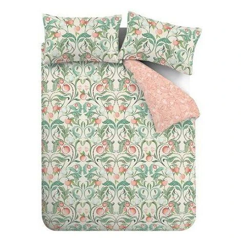 Catherine Lansfield Clarence Floral Duvet Cover Set Floral Revrsible Bedding Green/Neutral - Single 3 Catherine Lansfield Clarence Floral Duvet Cover Set Floral Revrsible Bedding Green/Neutral - Single - Image 3
