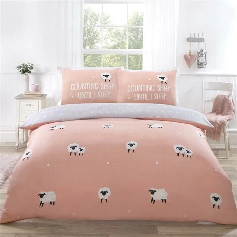 Rapport Home Bedding 180 TC Counting Sheep Duvet Cover Set Blush Double 1 Rapport Home Bedding 180 TC Counting Sheep Duvet Cover Set Blush Double