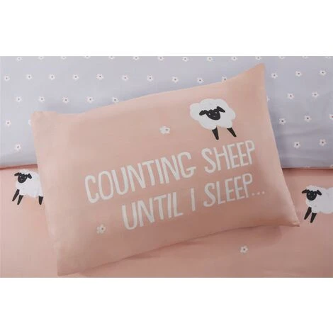 Rapport Home Bedding 180 TC Counting Sheep Duvet Cover Set Blush Double 3 Rapport Home Bedding 180 TC Counting Sheep Duvet Cover Set Blush Double - Image 3