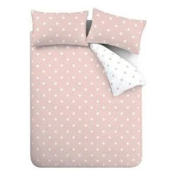 Catherine Lansfield Brushed Spot Duvet Cover Set Pink Single -Furn. Shop 98054547 5