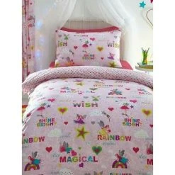 Rainbow Fairies Duvet Cover Set (Single) (Pink)