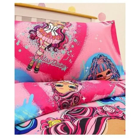 LOL Surprise Childrens/Kids OMG Queens Duvet Cover Set (Single) (Pink/Blue) 2 LOL Surprise Childrens/Kids OMG Queens Duvet Cover Set (Single) (Pink/Blue) - Image 2